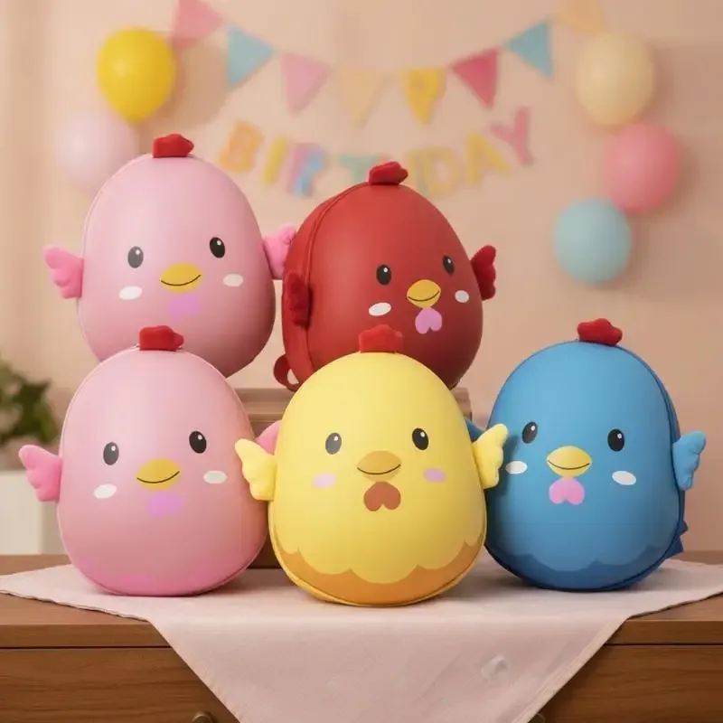 sac à dos pour enfants en forme de poulet de dessin animé, imperméable, réglable, mignon et durable, pour la maternelle, l'école, l'usage quotidien
