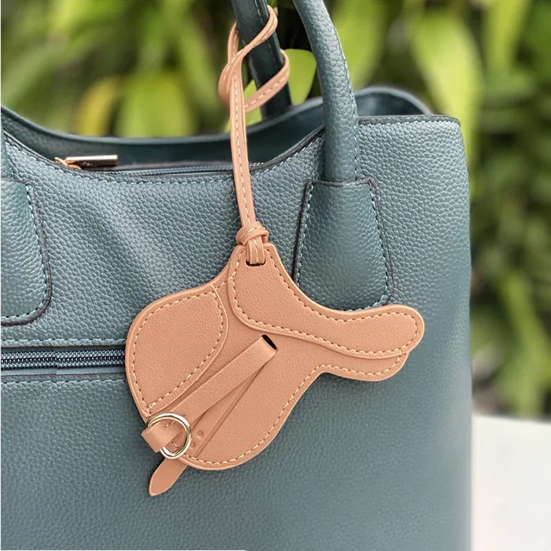 petit sacoche de selle en cuir pu, accessoire de mode haut de gamme, breloque porte-clés, pendentif en cuir