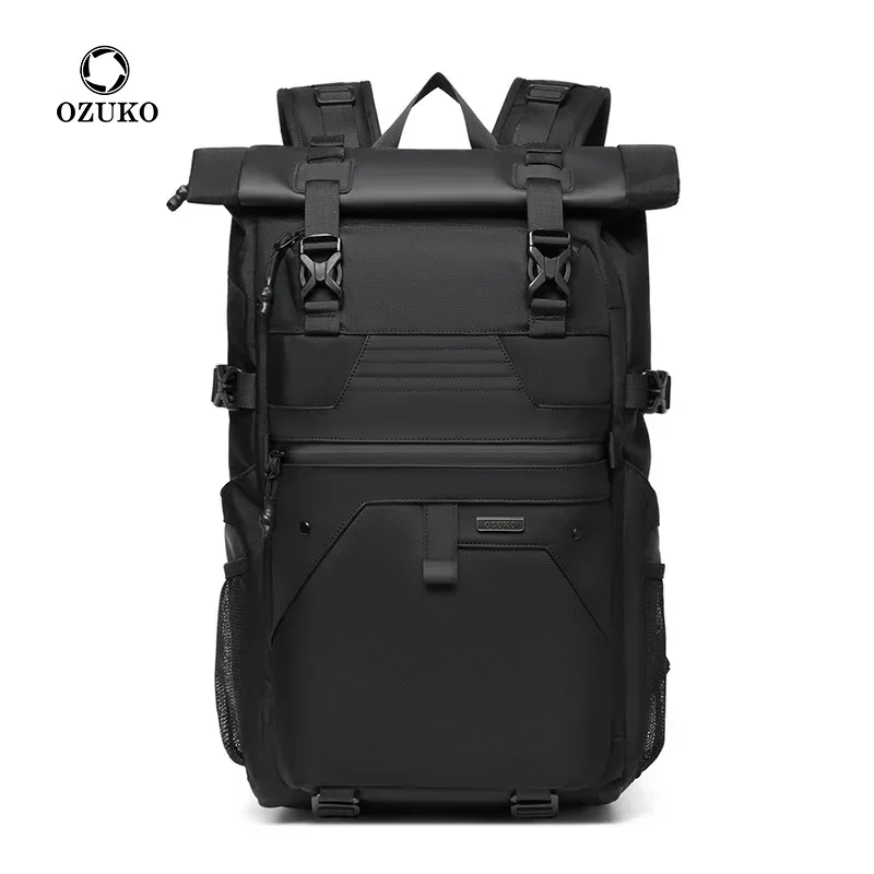 ozuko sac à dos multifonctionnel hommes grande capacité cartable étudiant simple voyage sac à dos étanche pochette d'ordinateur