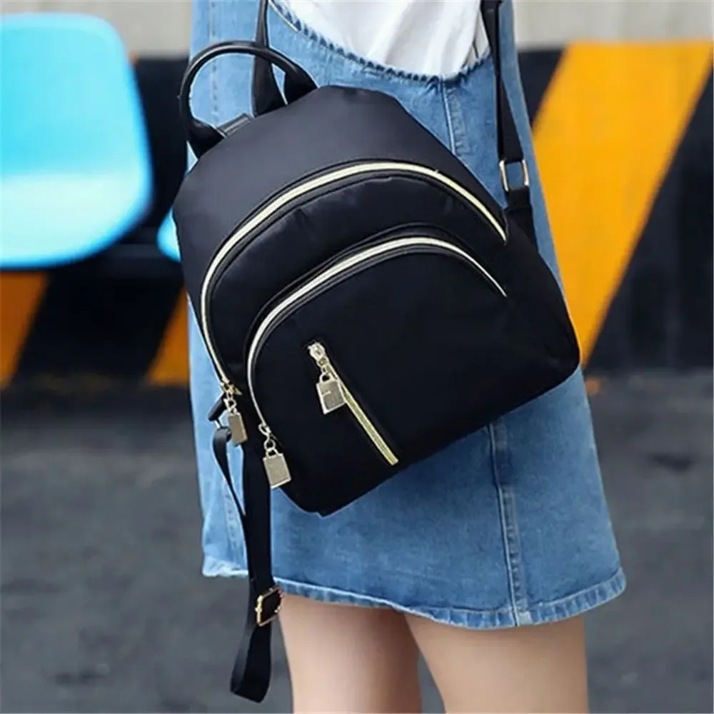 mini sac à dos noir tendance pour femme, sac à main multifonction mignon pour fille, sac à dos oxford, sac à bandoulière de voyage pratique