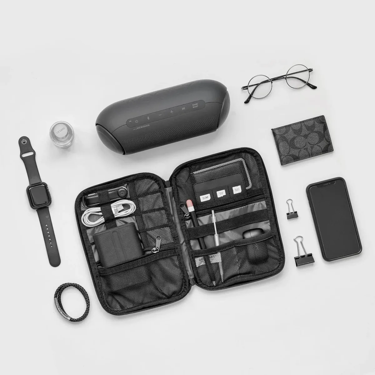 étui de voyage pour accessoires électroniques, petit sac organisateur de câbles pour organiser les objets essentiels, sac organisateur de câbles pour téléphones portables