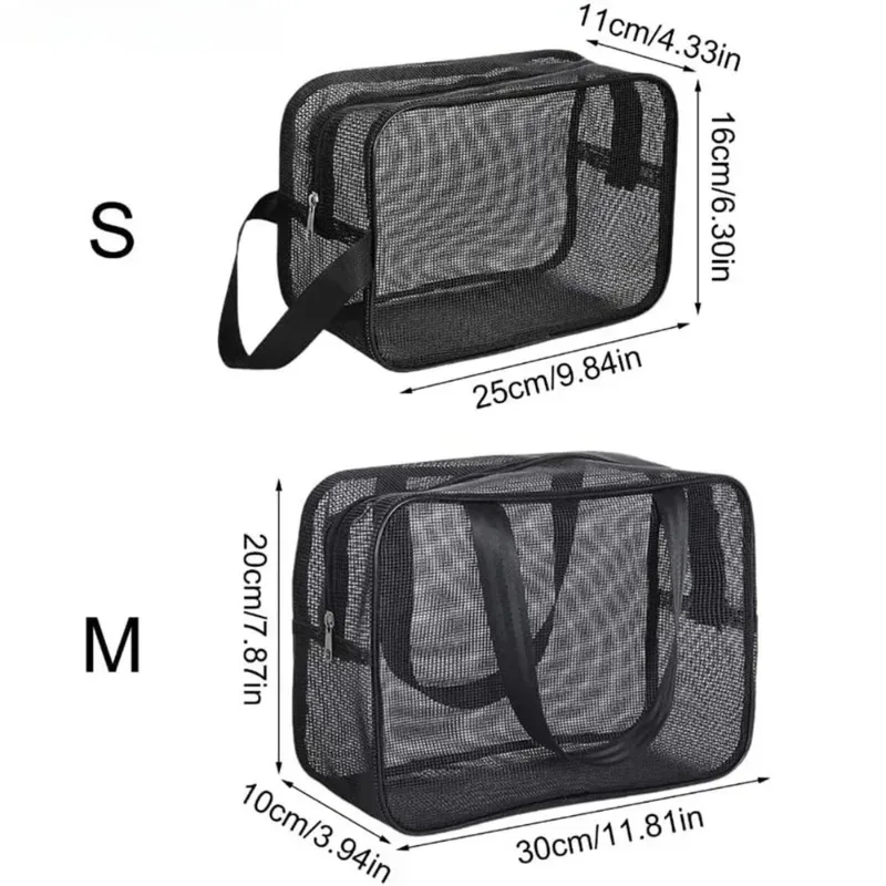 sac de rangement de douche en maille portable, grande capacité, sac de toilette pour salle de bain, organisateur de cosmétiques et articles divers pour les voyages et les sorties quotidiennes