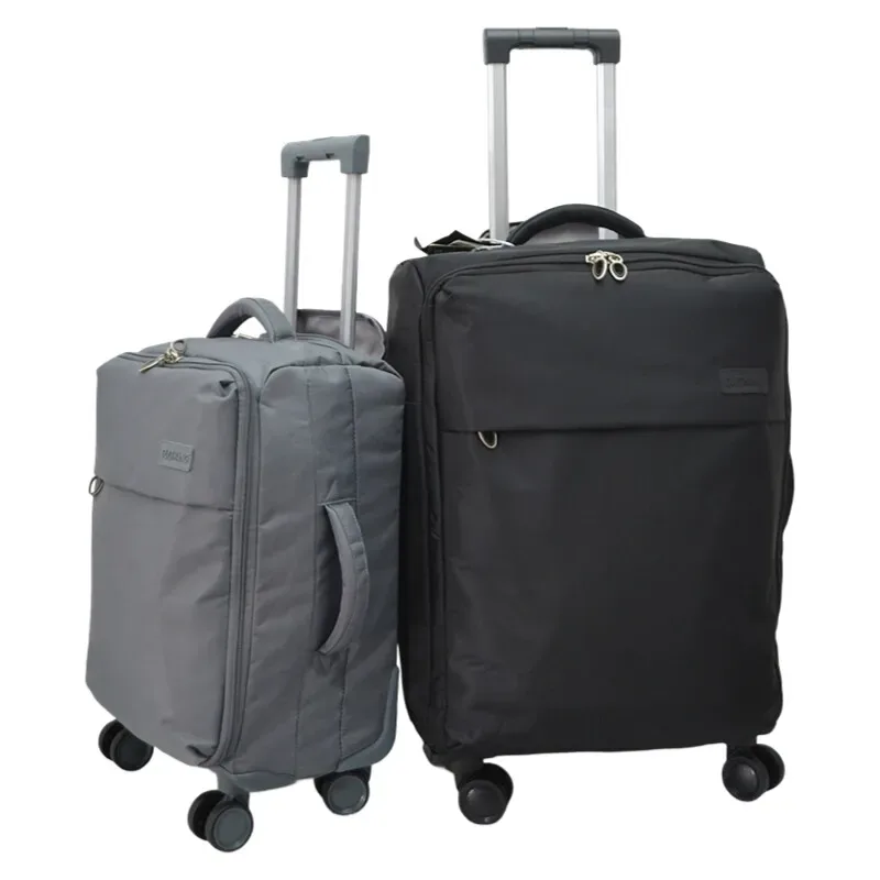 valise de cabine souple en tissu oxford imperméable, bagage à main de 20 pouces avec sac de chariot à roulettes, serrure tsa légère