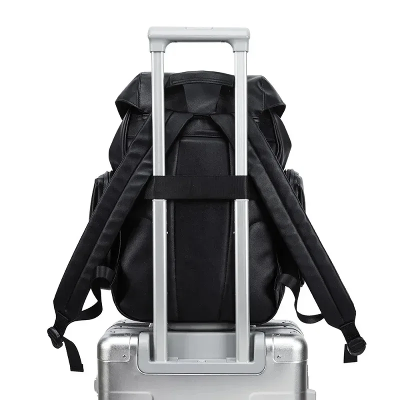 sac à dos rétro de luxe pour hommes, sac à dos à rabat à fermoir, grande capacité, sacs pour ordinateur portable, plusieurs poches, sacs à dos de voyage