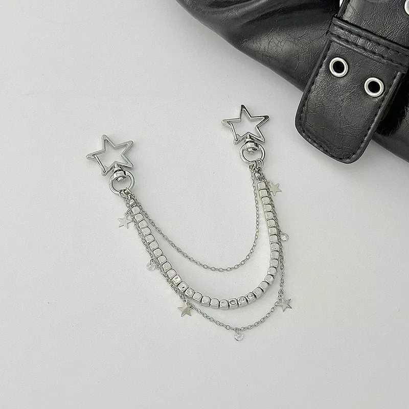 porte-clés tendance en forme de croix pour femmes, pendentif étoile, chaîne de sac, breloque pour sac à dos, porte-clés, accessoires y2k