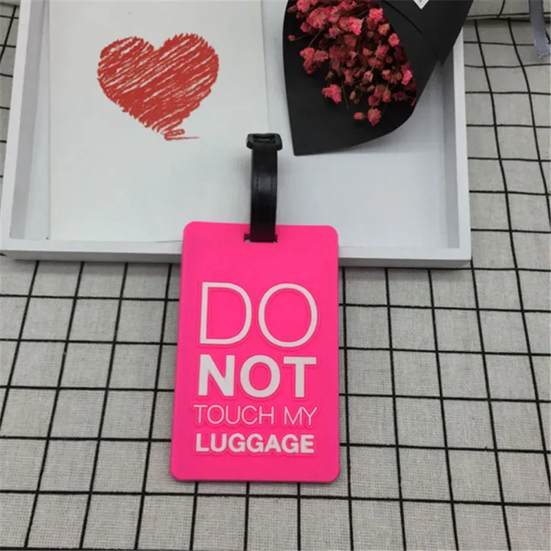 étiquette de bagage don't touch my bag, 1 pièce, accessoires de voyage de haute qualité, étiquette d'embarquement, étiquettes d'identification de nom