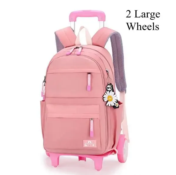 sacs d'école à roulettes de 16 pouces, sac à dos roulant pour filles, sac à dos de voyage, sacs d'école étanches avec roulettes