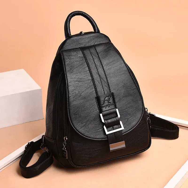 mode en cuir souple femmes sac à dos de haute qualité durable femme voyage sac à dos fermeture éclair bandoulière conception femmes sac à dos