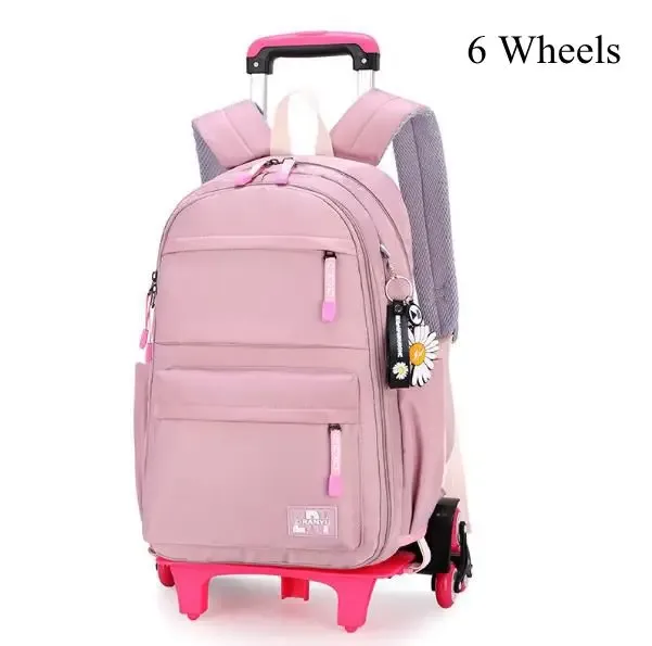 sacs d'école à roulettes de 16 pouces, sac à dos roulant pour filles, sac à dos de voyage, sacs d'école étanches avec roulettes