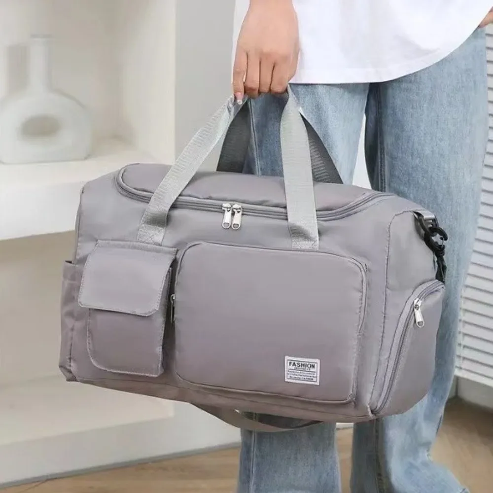 sac de voyage oxford pliable multifonctionnel en nylon, sac de sport multicouche avec compartiment à chaussures, sac à main de grande capacité