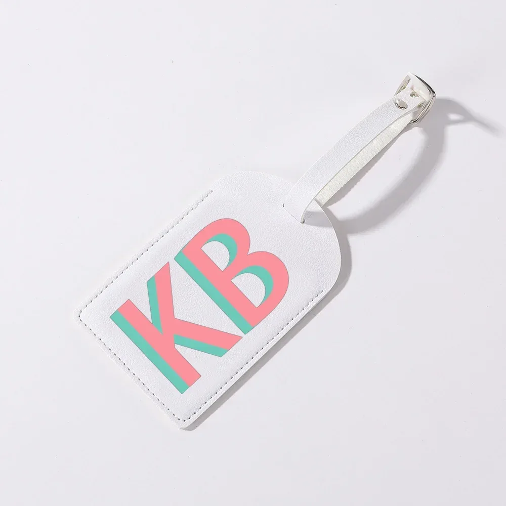étiquette de bagage monogramme ombre personnalisée en cuir pu pour valise bagages étiquettes de sac à main sac de voyage étiquette de valise meilleur cadeau