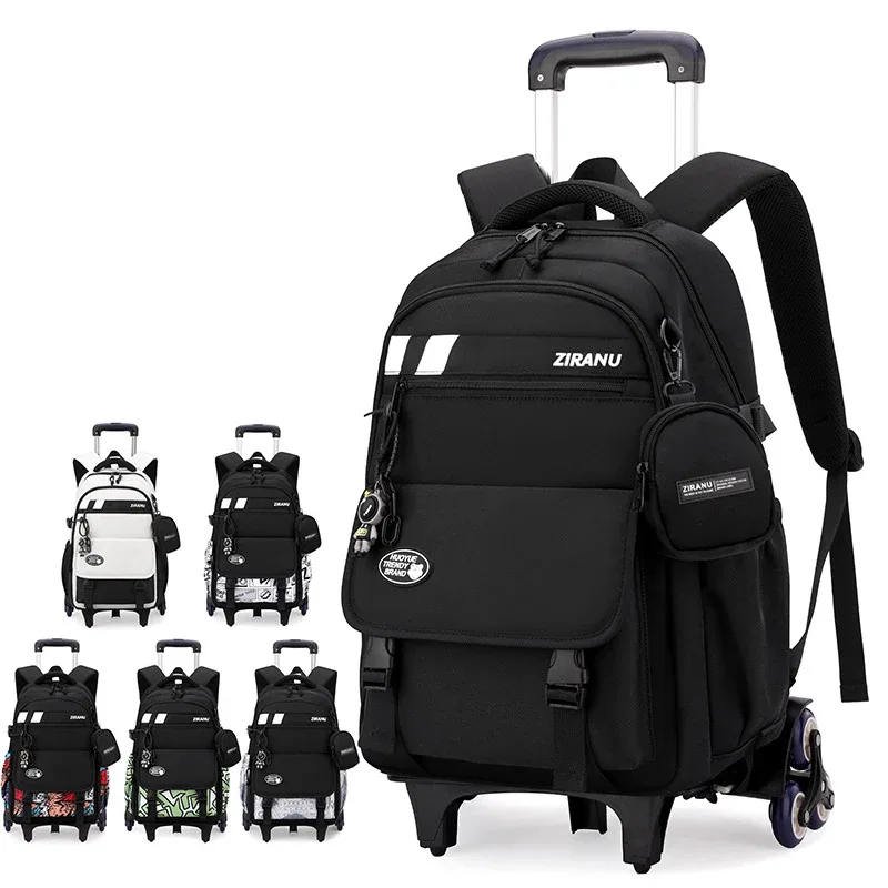 Sac à dos à roulettes pour enfants, ensemble de sacs à dos à roulettes pour garçons, sac d'école avec roulettes, sac à bagages roulant, sac de livre pour étudiants