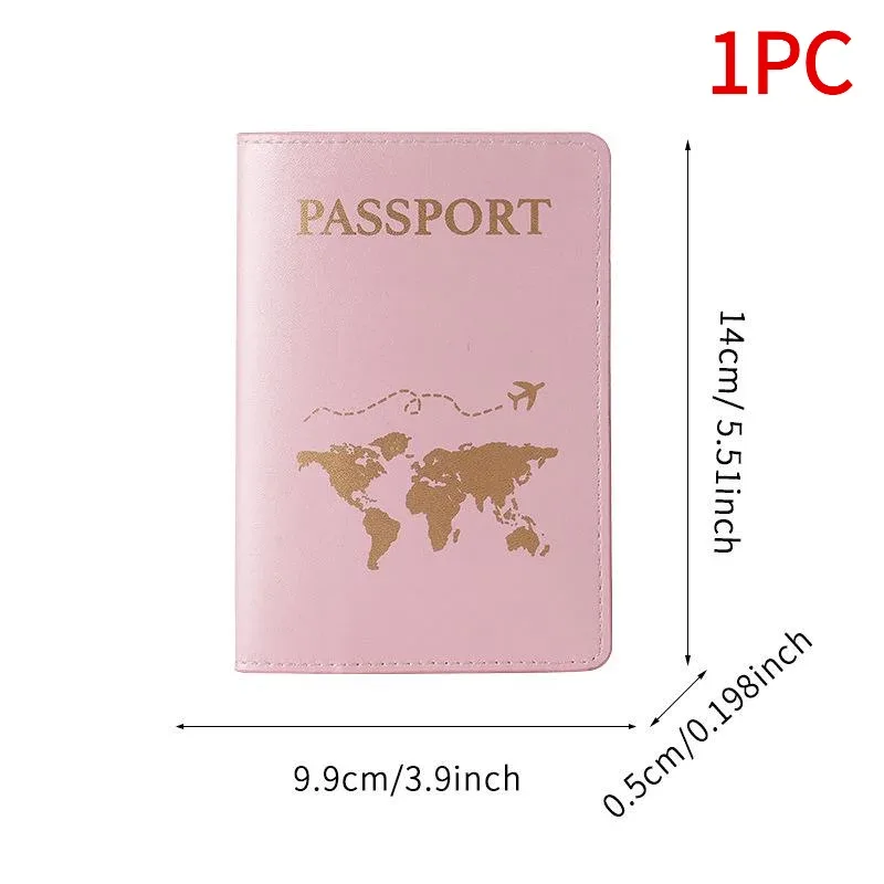 porte-passeport en cuir pu pour femmes, porte-billets, porte-cartes, sac de protection pour cartes, pochette multifonction pour cartes, pochette d'identité pour couples, 1 pièce