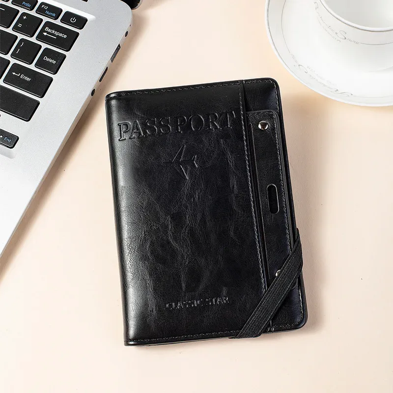 porte-passeport et portefeuille combinés, antivol, anti-démagnétisation, organiseur multifonctionnel de documents et de cartes, porte-billets de voyage, organiseur de documents de voyage d'affaires portable, protecteur de documents essentiels pour les voyages à l'étranger