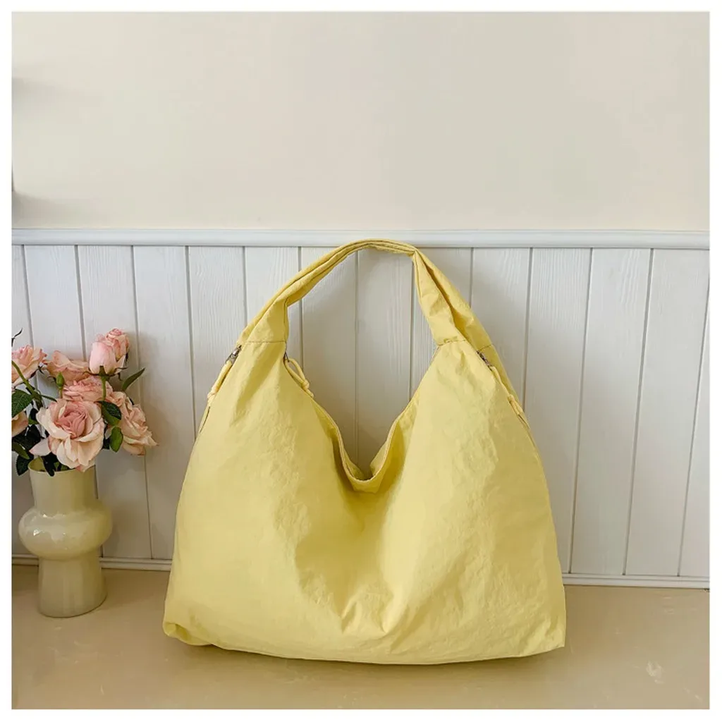 sac fourre-tout décontracté, sac à poignée supérieure, sac à bandoulière en nylon, polyvalent pour les sorties courtes, le shopping, les rendez-vous décontractés