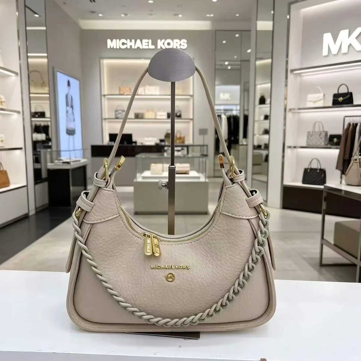 sac bandoulière classique michael kors pour femme 2026 – sac de voyage décontracté et polyvalent avec chaîne alphabet mk pour trajets quotidiens