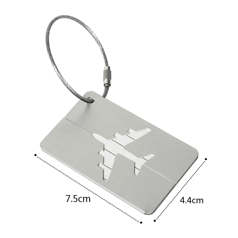étiquettes de bagage de voyage en alliage, porte-étiquette d'adresse de valise, étiquettes de nom de bagage en métal, accessoires d'infraction, 1pc