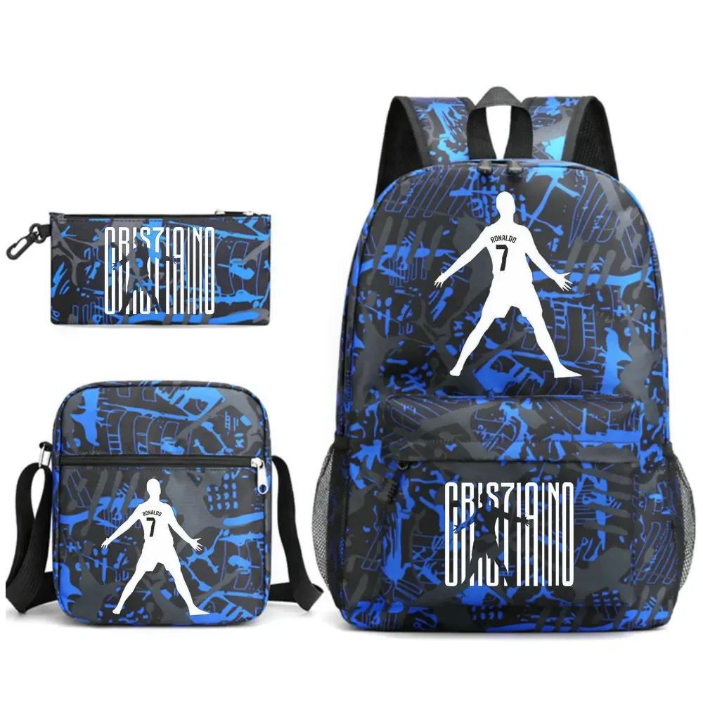 sacs à dos de voyage et d'extérieur imprimés cr7 pour femmes et filles, avec sacs à déjeuner, légers, pour adolescents, sac à dos pour ordinateur portable