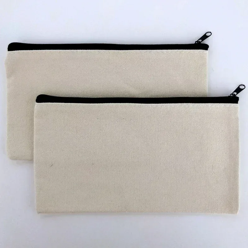 sacs de maquillage en toile blanche, organisateur d'étudiants, trousse à crayons, sac d'école de papeterie, sacs artisanaux de bricolage, sacs de rangement portables de voyage
