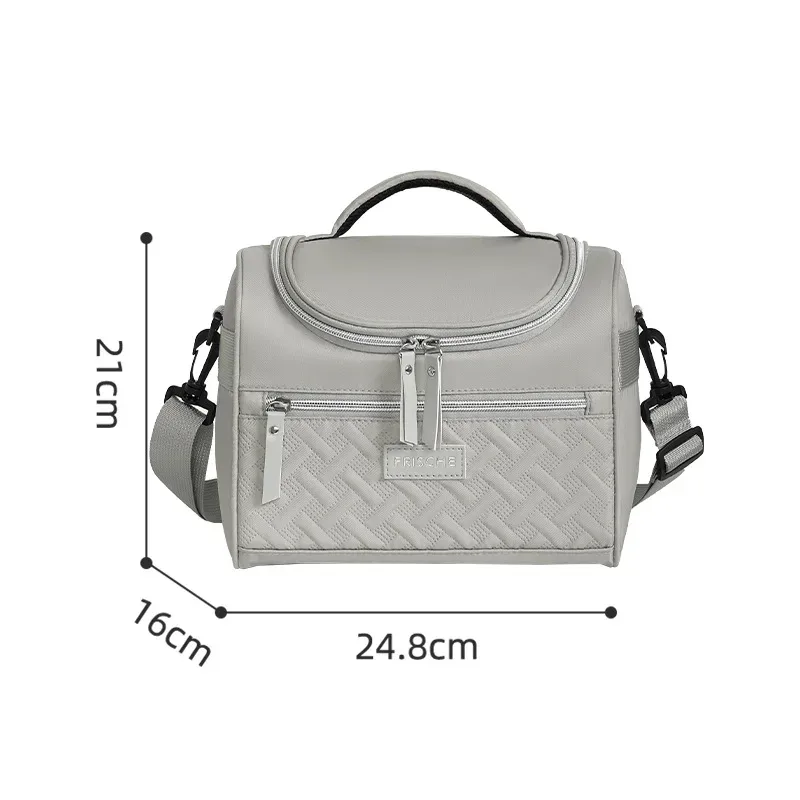 grande sacoche isotherme pour le déjeuner, lavable à la main, en polyester durable, avec bandoulière rembourrée pour le travail, l'école, les pique-niques