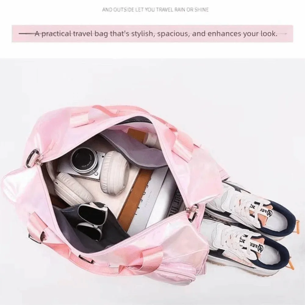 sac de sport tote pearl brillant, imperméable, avec séparation pour articles secs et humides, sac de voyage, bagage à main, grande capacité, sac à main pour entraînement de fitness et yoga.