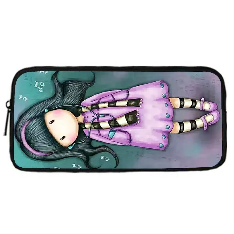 gorjuss santoro sacs à crayons pour enfant, sacs à crayons d'école pour enfants cerveau de dessin animé pour filles, grande et simple trousse à crayons pour enfants