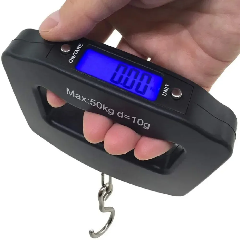 balance portable avec écran lcd numérique, 110lb/50kg, crochet de suspension pour bagages électroniques, valise de voyage, sac à bagages, outils d'équilibre du poids