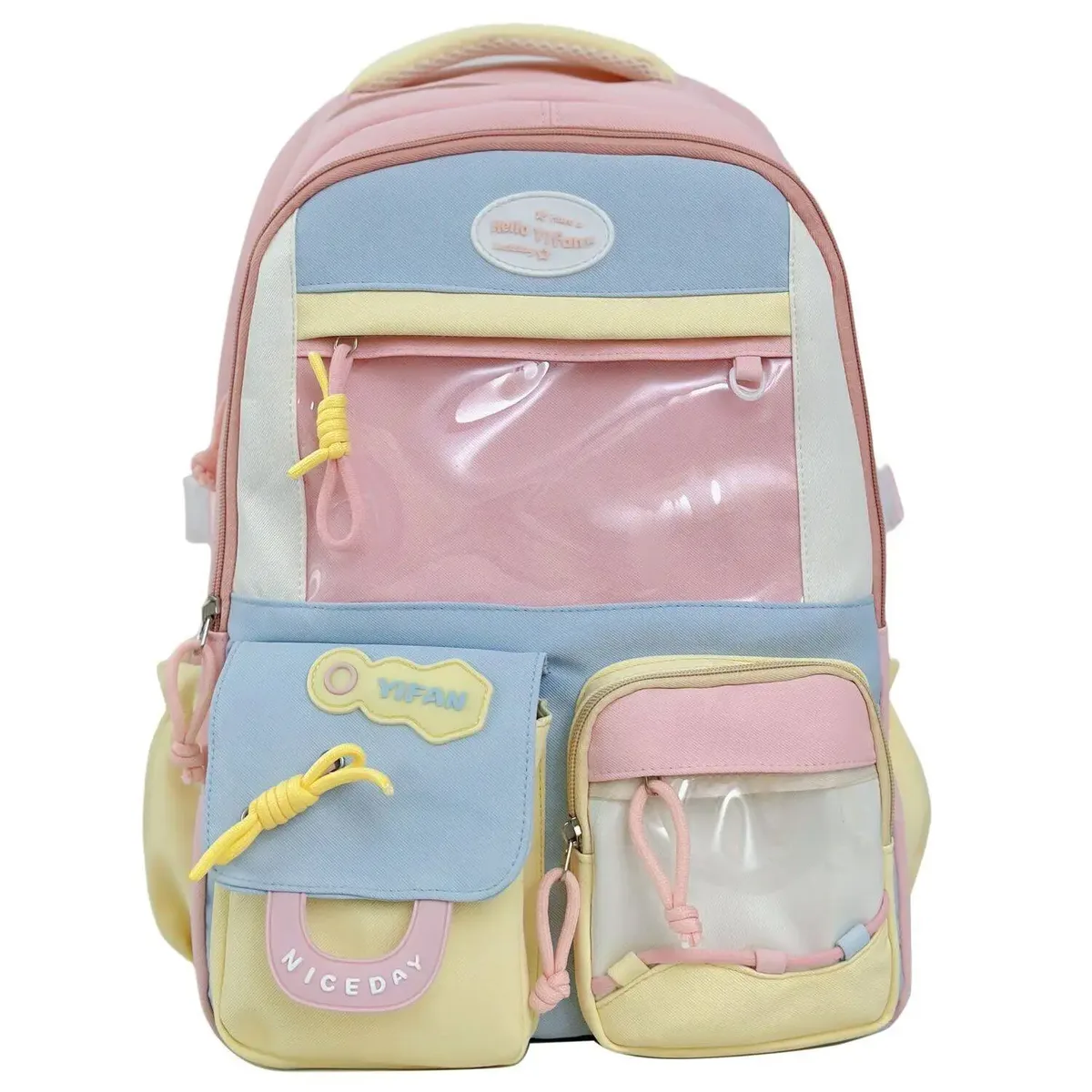 sac à dos mignon pour fille de style dopamine ins, nouveau modèle pour les lycéennes, sac à dos de grande capacité avec blocs de couleurs