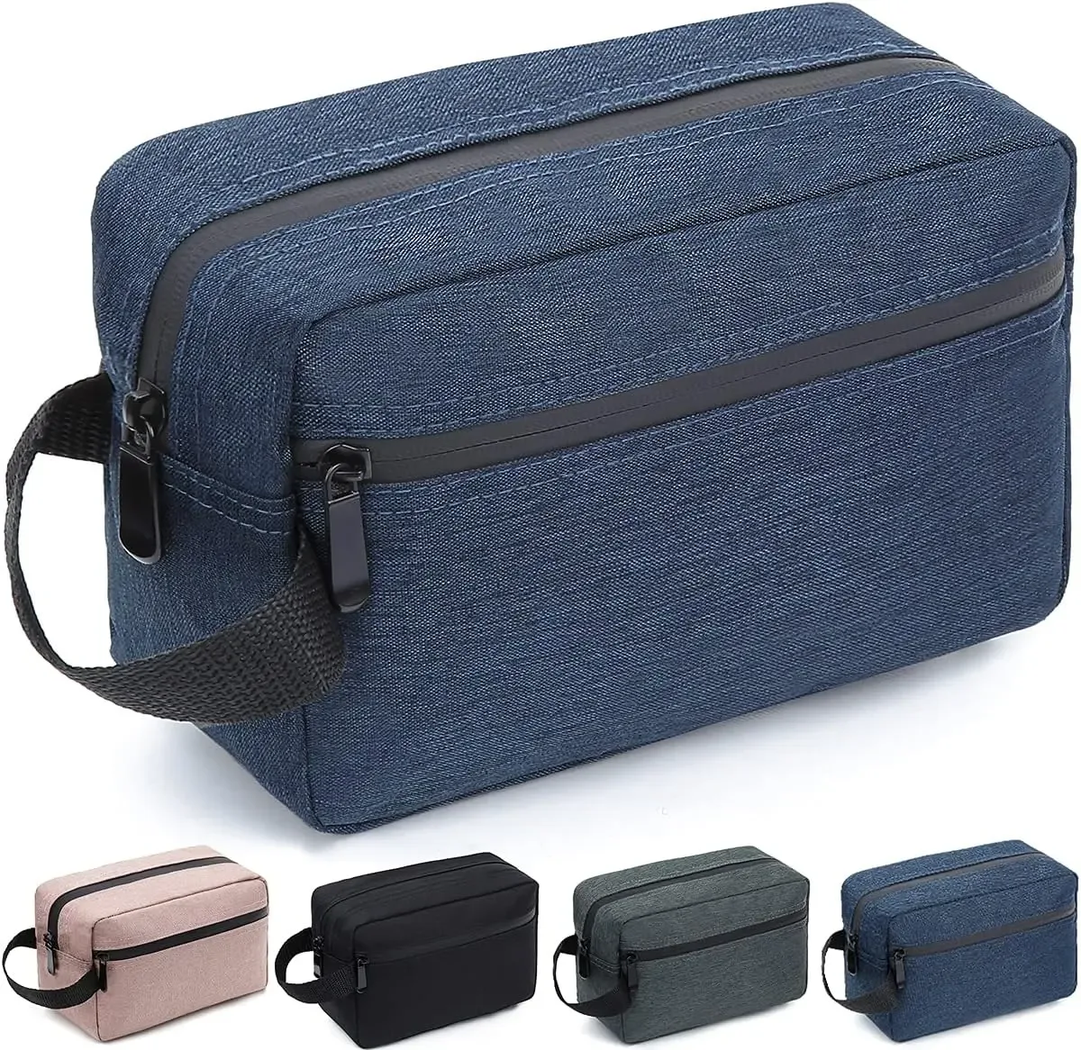 trousse de maquillage de voyage imperméable de grande capacité, trousse de rangement de toilette portable unisexe avec compartiments, trousse de rangement pliable pour soins de la peau