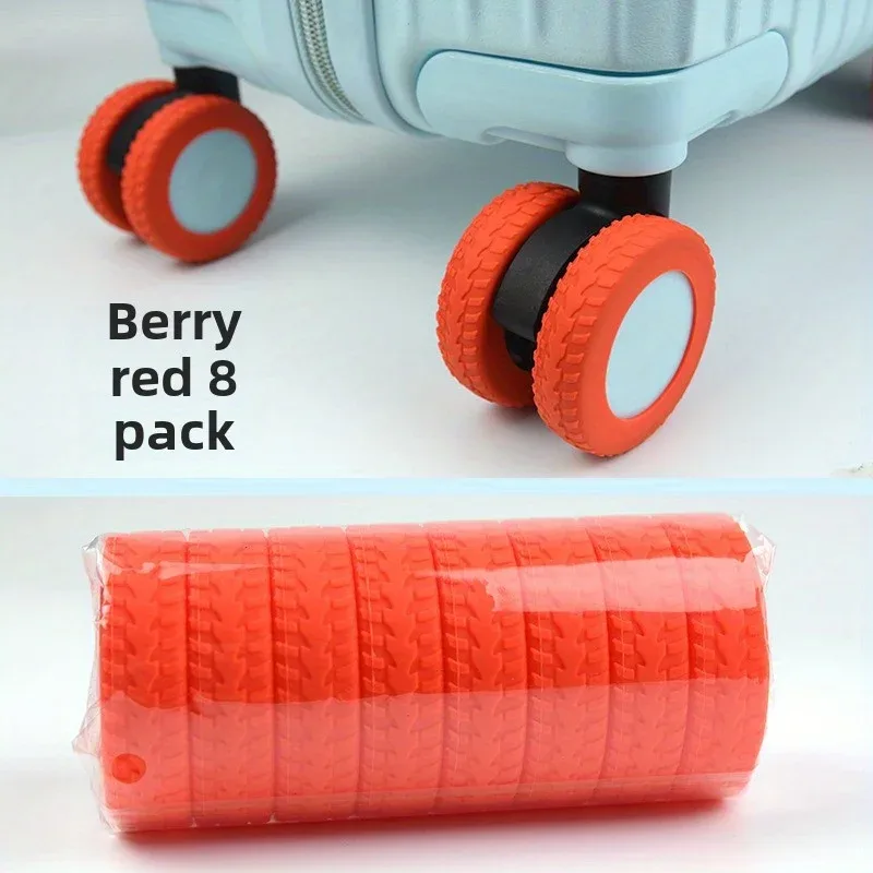 8 protections de roulettes de valise en silicone, silencieuses, pour bagages de voyage, accessoires de valise