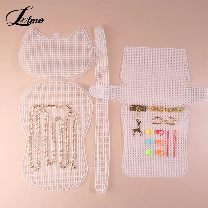 1 ensemble de tricot auxiliaire, kit de maille en plastique, sac artisanal de bricolage, matériaux de tricot, 