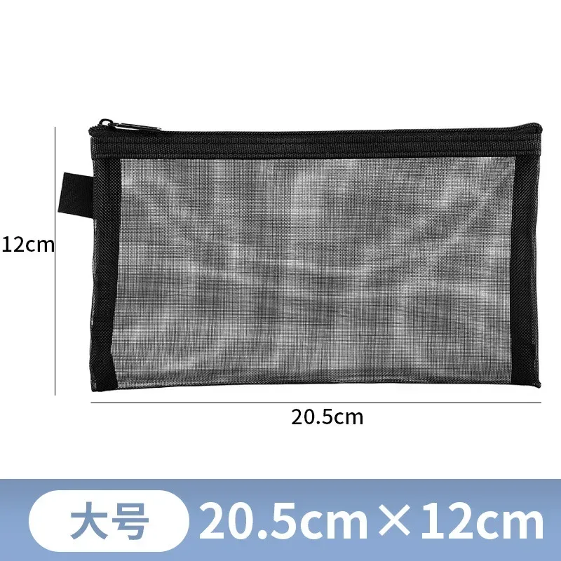 sac cosmétique de voyage en filet transparent, porte-cosmétiques, sac de rangement, étui à crayons à fermeture éclair, poudres de maquillage en nylon portable