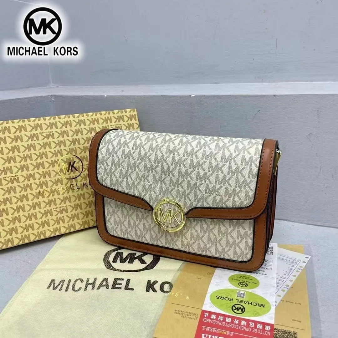 sac à main michael kors pour femme, sac de voyage classique à motif floral et lettres, sac à bandoulière décontracté mk pour filles