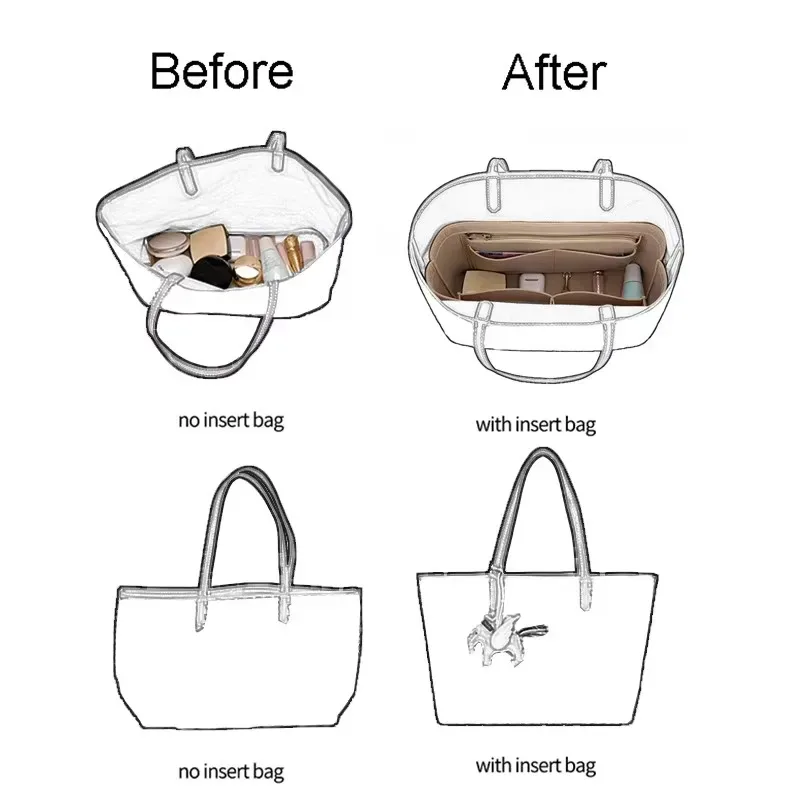 organisateur de sac à main en feutre pour goyard gm pm mini, sac de rangement intérieur pour sac à main femme, sac de voyage pour cosmétiques