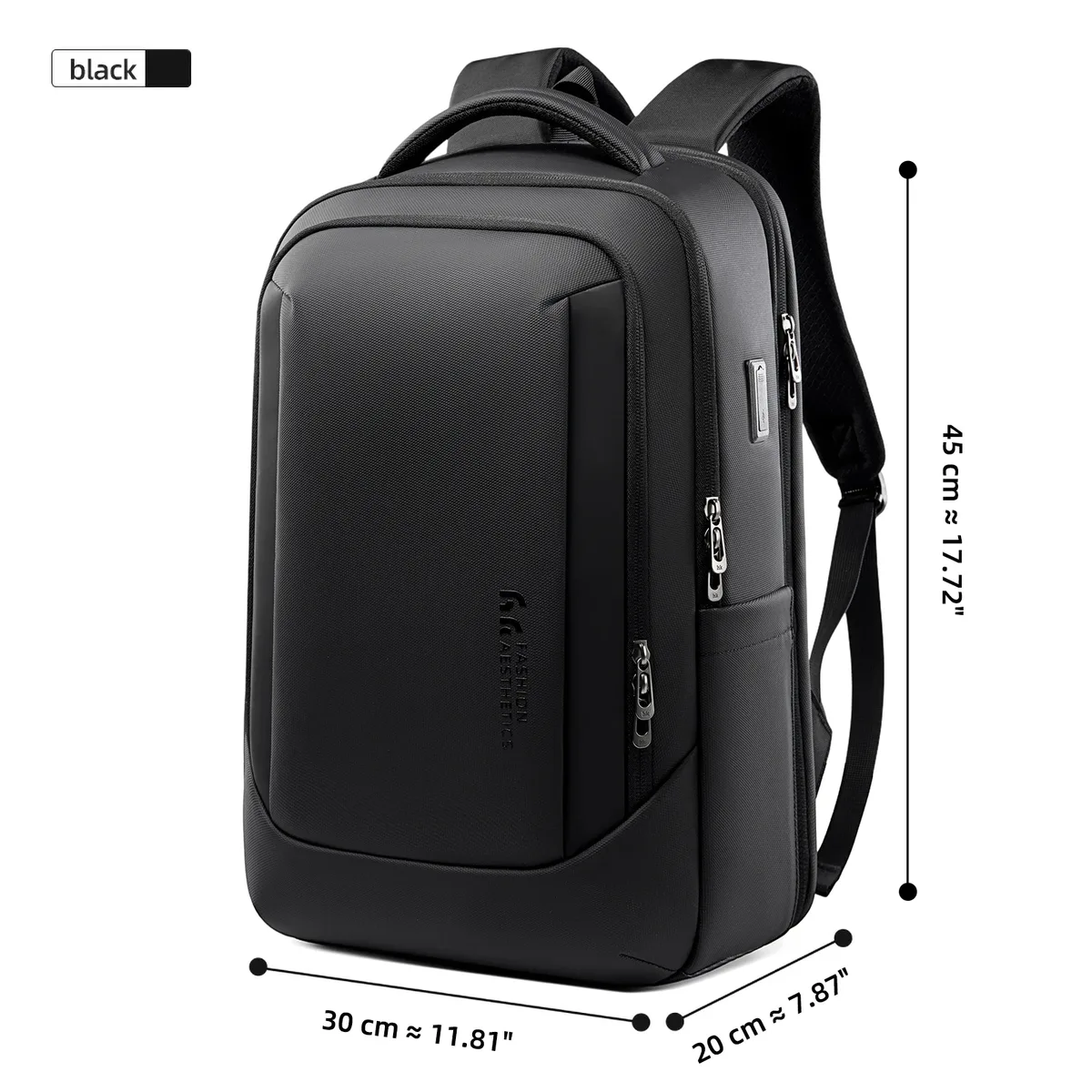 sac à dos d'affaires hk avec port usb, sacs pour ordinateur portable de 17 pouces pour hommes, sac à dos imperméable pour les déplacements quotidiens, sac à dos de voyage de grande capacité pour le bureau