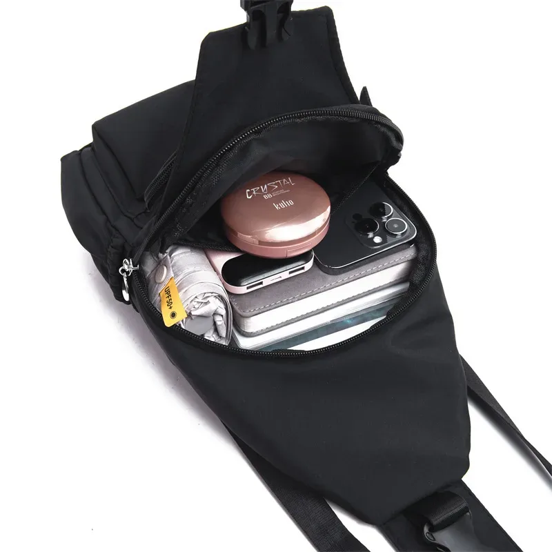 en vente voyage en plein air 2025 nouveau multifonctionnel décontracté grande capacité oxford tissu poitrine sac léger double sacs à bandoulière