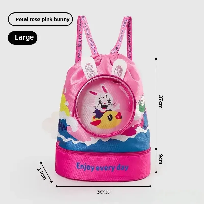 sac de natation pour enfants étudiant mignon dessin animé double épaule sac à dos poche mâle femme séparation étanche stockage b