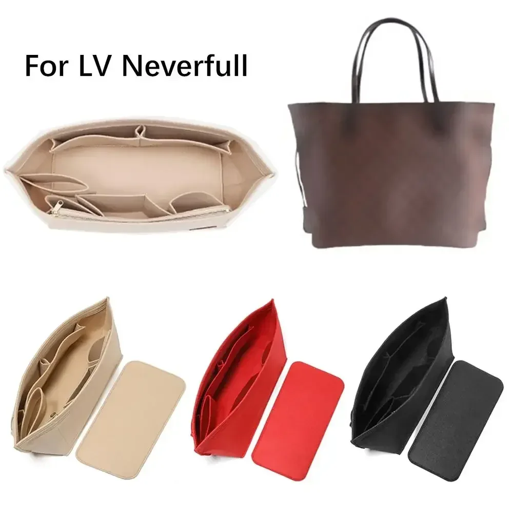 sac à main en feutre de haute qualité, sac de rangement, support de sac interne, organization, doublure de sac portable pour lv neverfull