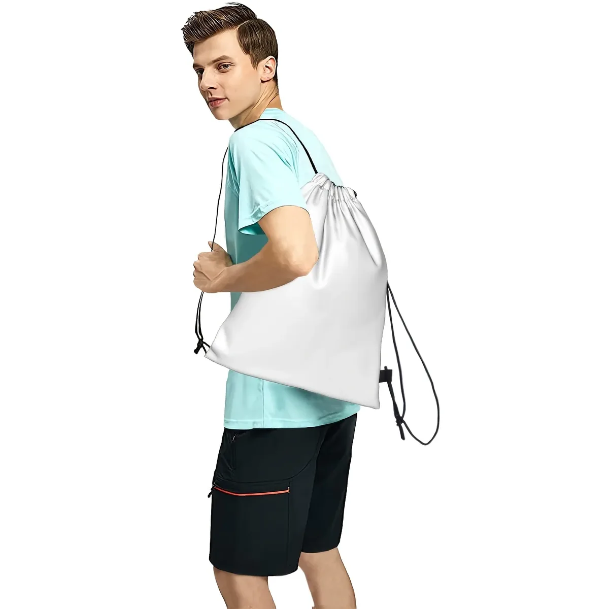 sac à dos à cordon de serrage avec motif panda mignon, durable et léger, sac de rangement pour la randonnée et les voyages