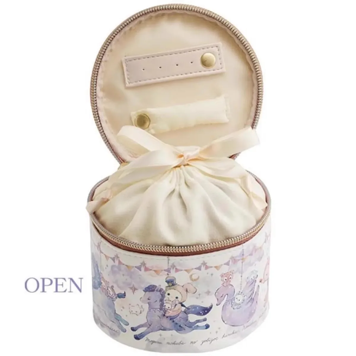 nouveau mignon cirque sentimental filles enfants pu cordon maquillage sacs à cosmétiques étuis sac de rangement pour les femmes