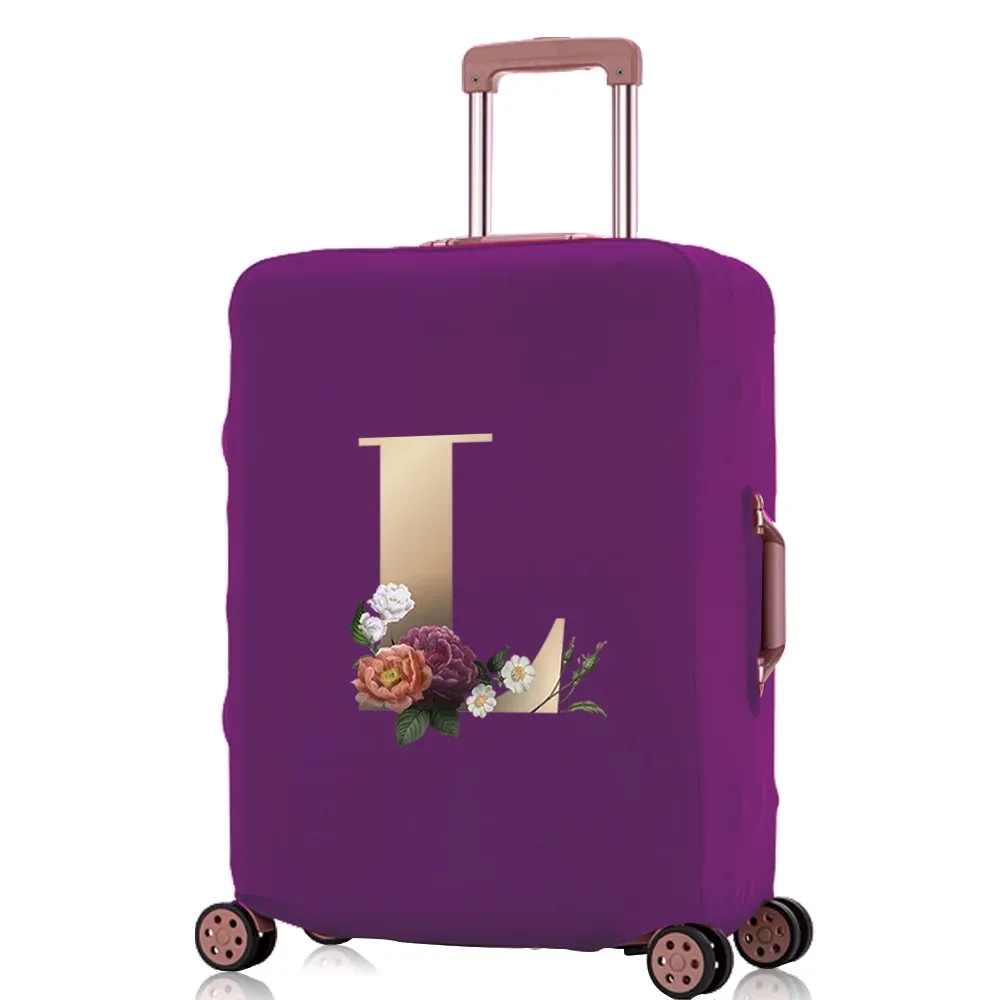 juste de protection élastique pour bagages, housses anti-poussière, motif lettre dorée, valise trolley, sac de voyage, 18-32