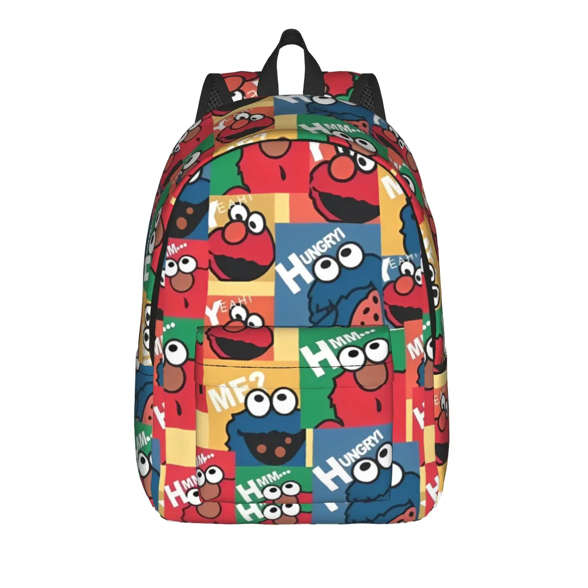 sac à dos décontracté elmo, idéal pour le lycée, la randonnée, les voyages, le thème sesame street, sac à dos de jour pour hommes et femmes, sac à bandoulière pour ordinateur portable