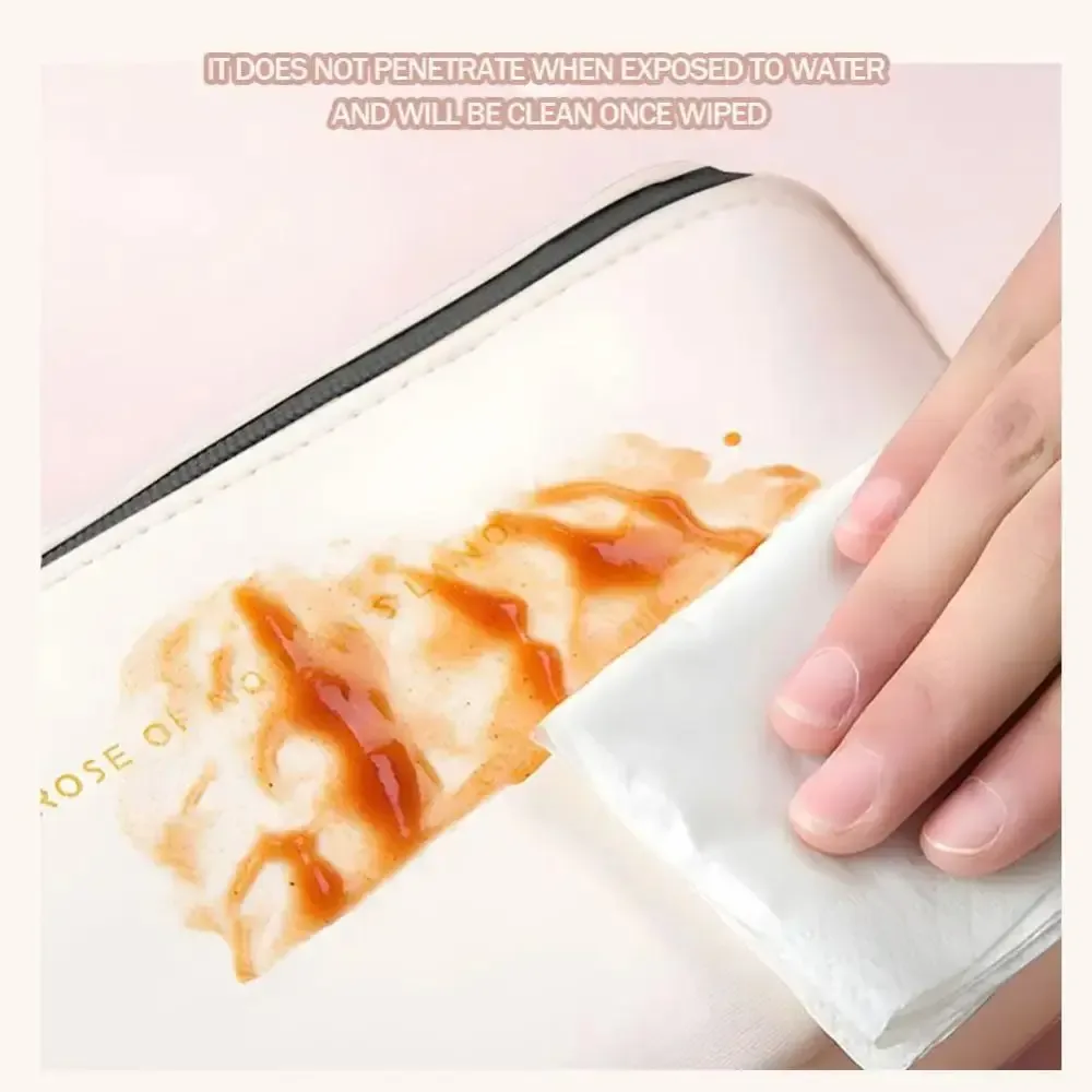 sac de maquillage portable tendance, sac cosmétique en pu, sac de toilette multi-compartiments grande capacité