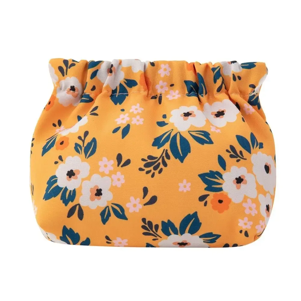 petite pochette à fleurs, trousse de maquillage, motif cerise mignon, porte-monnaie imprimé, sac de rangement auto-fermant pêche, pour voyage