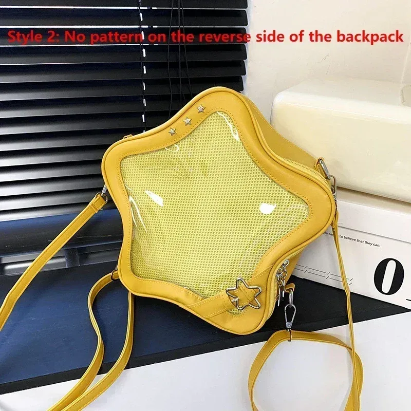 sac à dos étoile jaune en cuir pu, sac à bandoulière mignon pour adolescente kawaii, cartable pour femmes, sac à dos y2k épicé pour fille, sac à dos de voyage