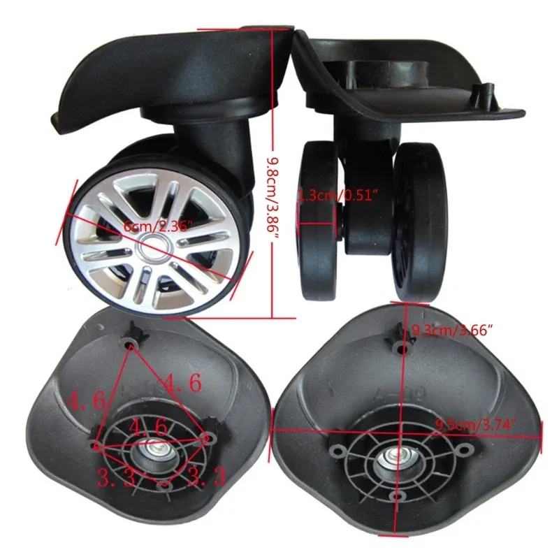 1 paire de roulettes silencieuses pour valise à roulettes a09 a57, pivotantes à gauche et à droite, bricolage, pièces de rechange