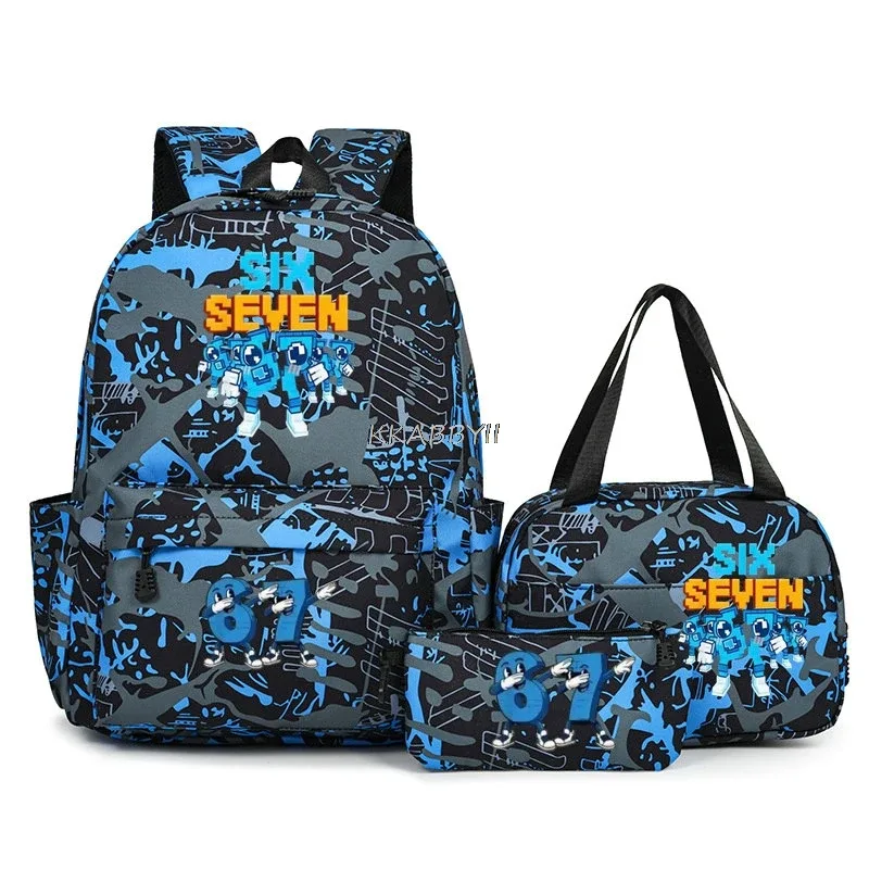 lot de 3 sacs à dos imprimés 67 six seven, style simple, légers, pour garçons et filles, sacs d'école amusants avec le numéro 67, sacs de voyage, mochilas