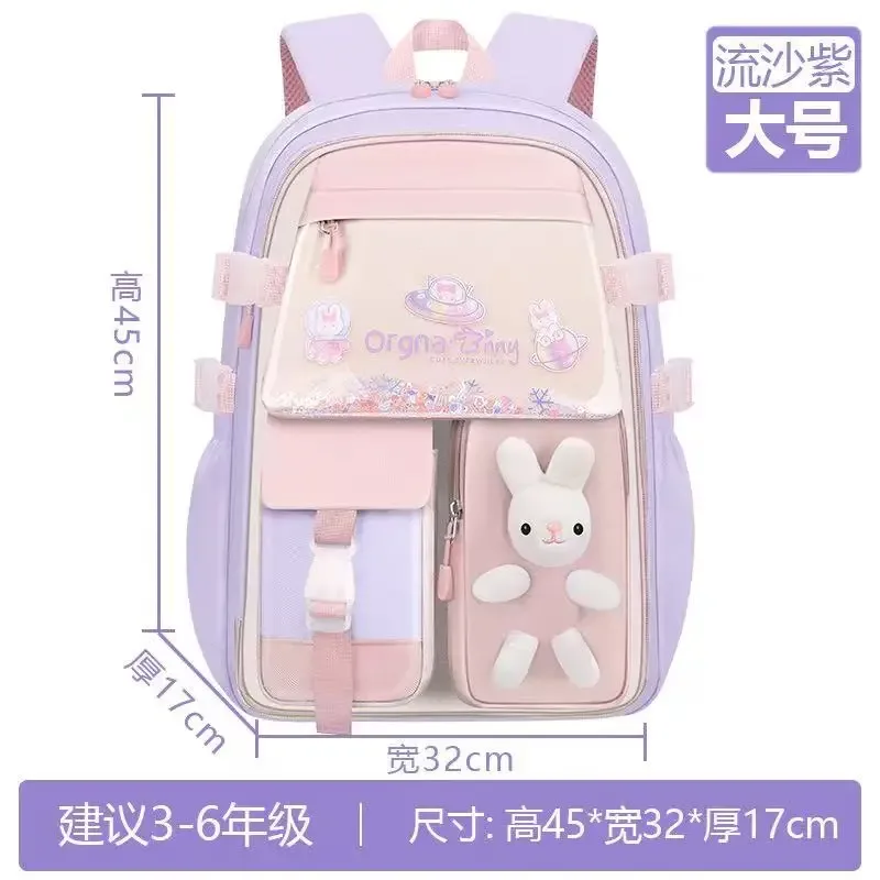 sac à dos adorable en forme de lapin pour adolescentes, cartable mignon de dessin animé pour filles de l'école primaire, sac à dos de voyage en 2 tailles pour les élèves de la 1ère à la 9ème année