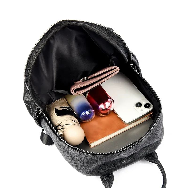 sac à dos en cuir de vache véritable, grande capacité, à la mode, pour femmes, sac à dos de haute qualité en cuir véritable, sac à bandoulière, sacoche