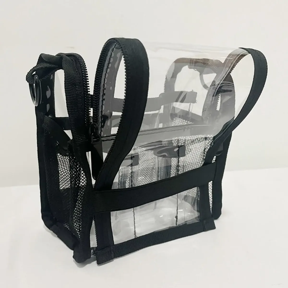 grande trousse de maquillage transparente multifonctionnelle, imperméable, portable, pour artistes maquilleurs, pour l'extérieur, la chambre, la salle de bain, le bureau, la maison